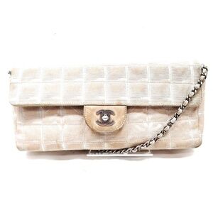 Chanel East West Canvas Shoulder Bag